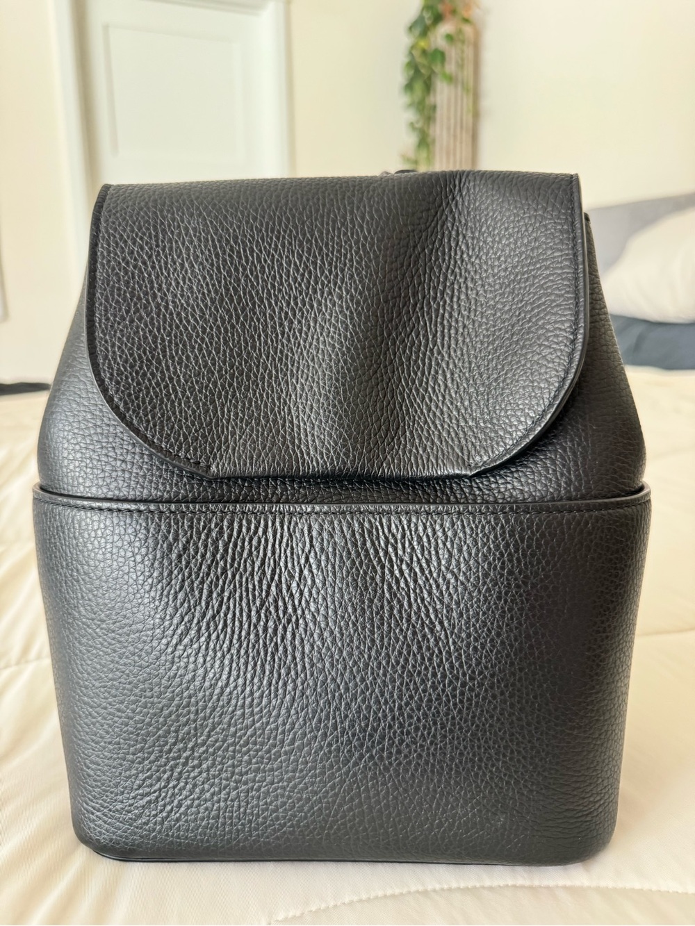 Cuyana Black Pebbled Leather Mini Backpack NWOT